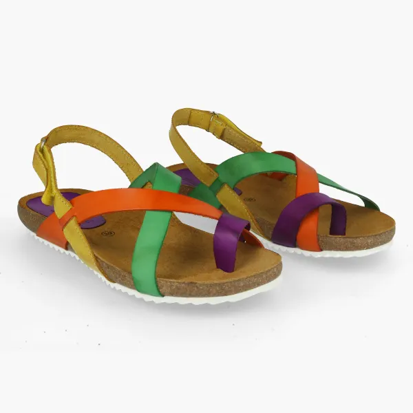 SANDALIAS PLANAS MUJER PIEL MOD. DELIRIO MULTI