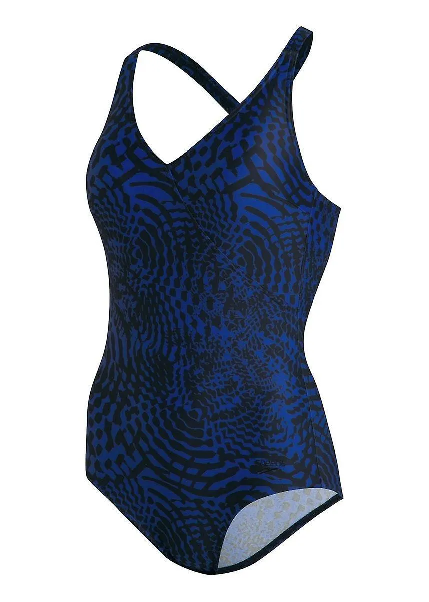 SPEEDO LEXI SHAPING SWIMSUIT  BLACK / BLUE  WOMENS