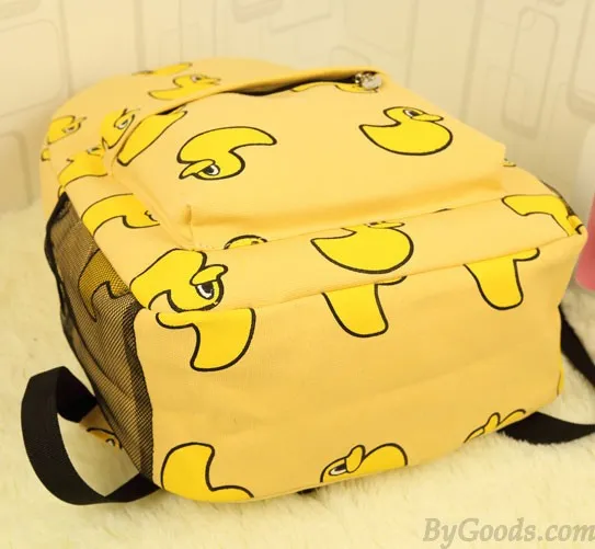 Sweet Cute Banana & Leeks & Hands Print Canvas Backpack