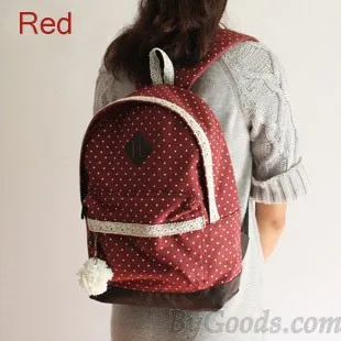 Sweet Lace Bouquet Dot Trunk Canvas Backpack