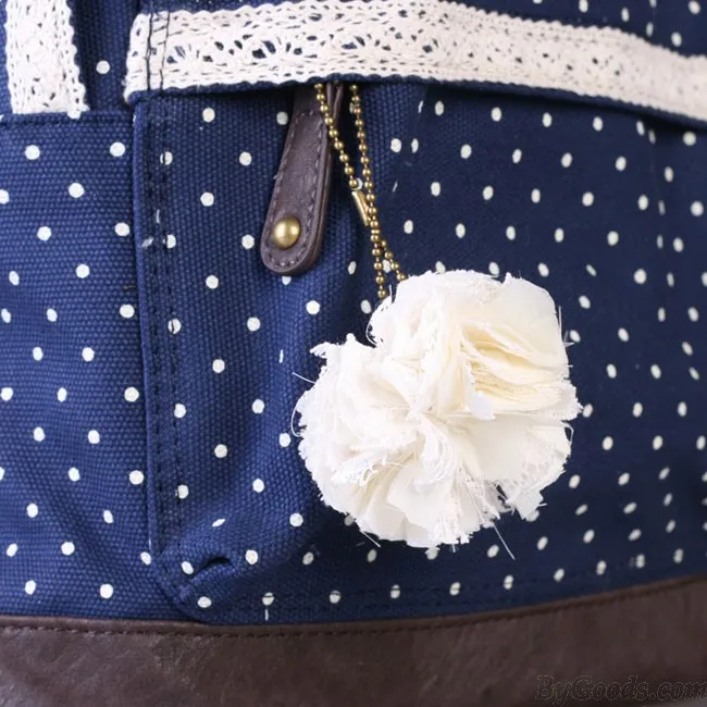 Sweet Lace Bouquet Dot Trunk Canvas Backpack