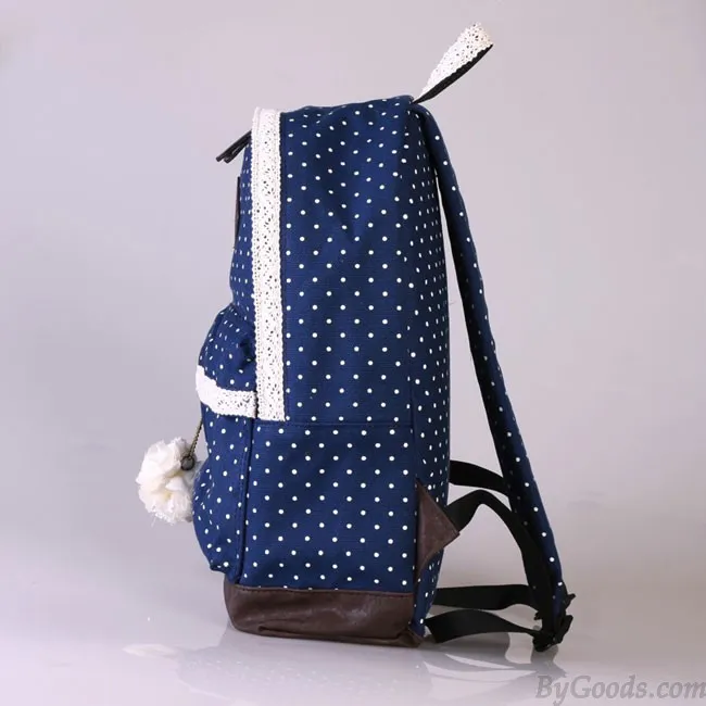 Sweet Lace Bouquet Dot Trunk Canvas Backpack