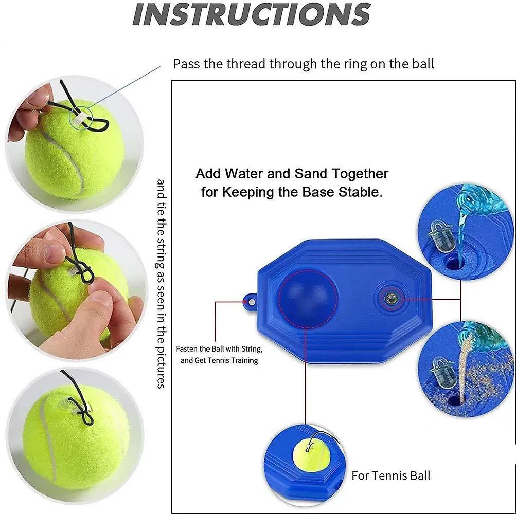 TENNIS TRAINER REBOUNDER BASEBOARD WITH LONG ROPE PERFECT SOLO  SELFSTUDY EQUIPMENT PRACTICE TRAINI