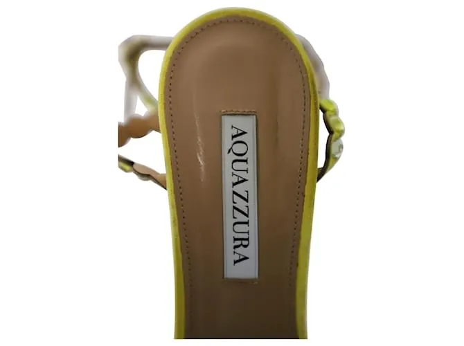 Tequila Aquazzura 105 Sandalias Adornadas en Ante Amarillo 