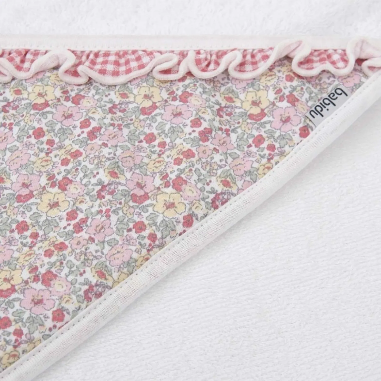 Terry bathing cape with Liberty print. Gardenia Collection