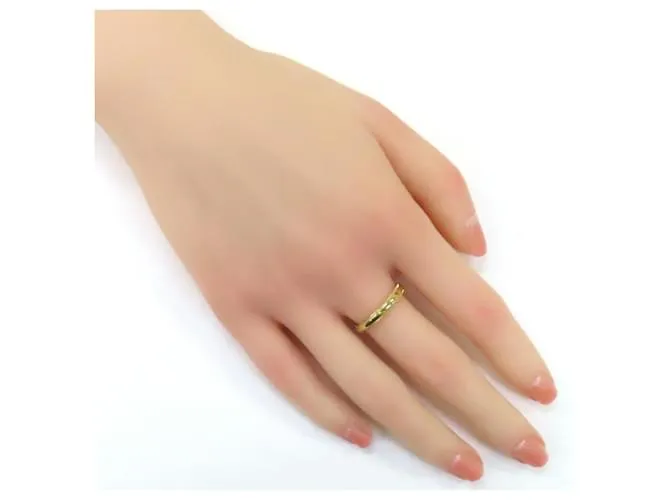 Tiffany & Co Anillo de banda Tiffany Milgrain Blanco Amarillo 