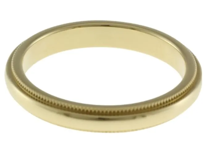 Tiffany & Co Anillo de banda Tiffany Milgrain Blanco Amarillo 