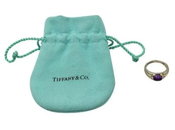Tiffany & Co plata, Anillo de Oro Amarillo con Amatista 