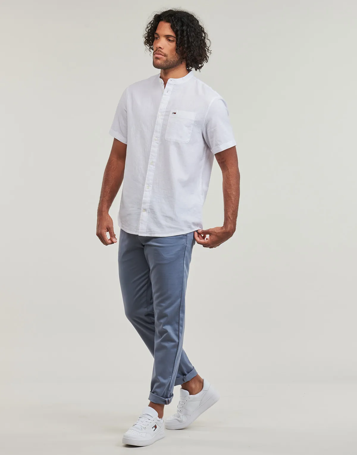 TJM REG MAO LINEN BLEND SS SHIRT