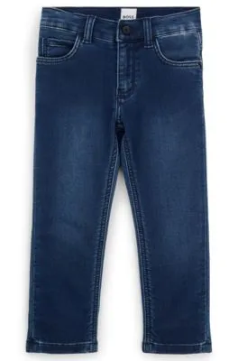 Vaqueros en denim elástico azul para niños