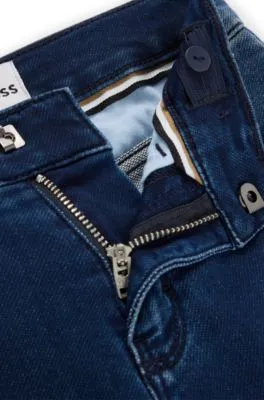 Vaqueros en denim elástico azul para niños