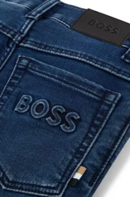 Vaqueros en denim elástico azul para niños