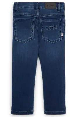 Vaqueros en denim elástico azul para niños