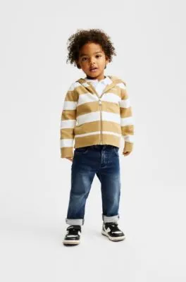 Vaqueros en denim elástico azul para niños