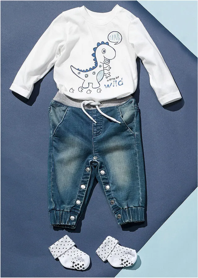 Vaqueros para bebés azul blanqueado