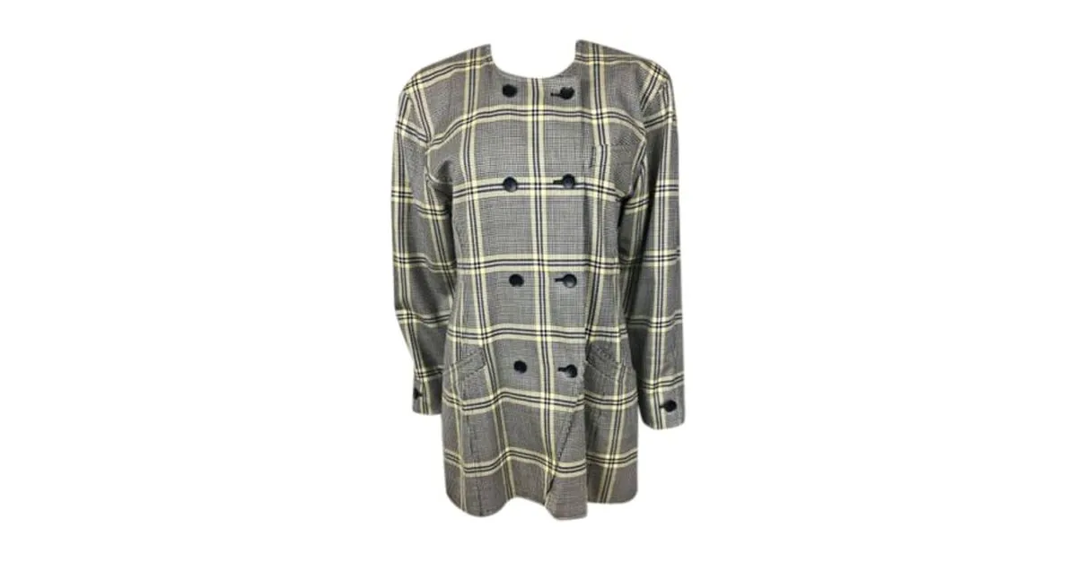 Veste tartan Escada by Margaretha Ley Negro Gris Amarillo 