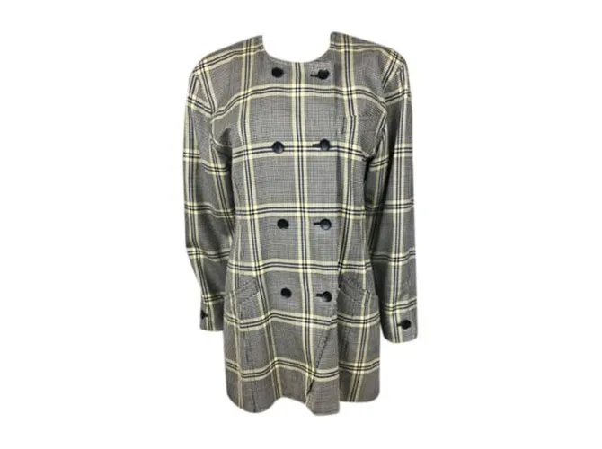 Veste tartan Escada by Margaretha Ley Negro Gris Amarillo 