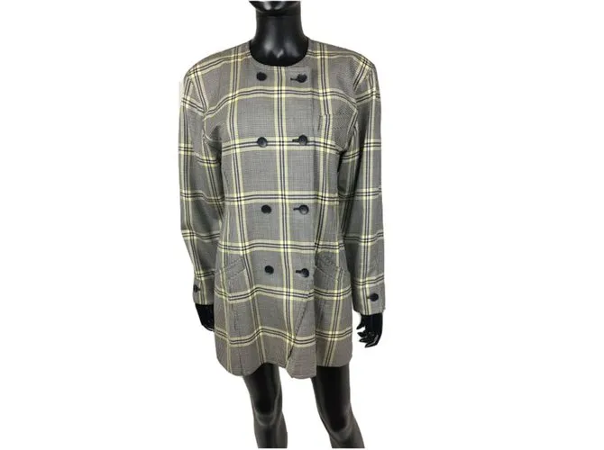 Veste tartan Escada by Margaretha Ley Negro Gris Amarillo 