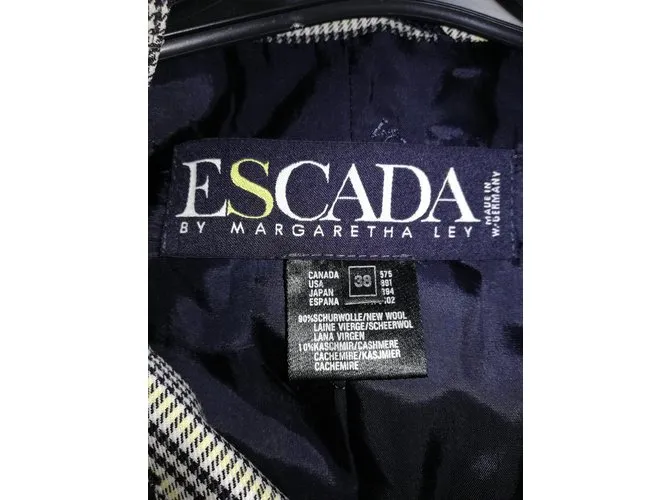 Veste tartan Escada by Margaretha Ley Negro Gris Amarillo 