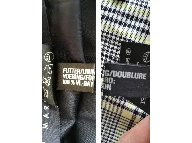 Veste tartan Escada by Margaretha Ley Negro Gris Amarillo 