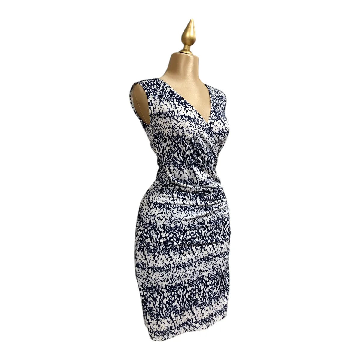Vestido Blanco/Azul Para Dama Sin Mangas LO’FASSI