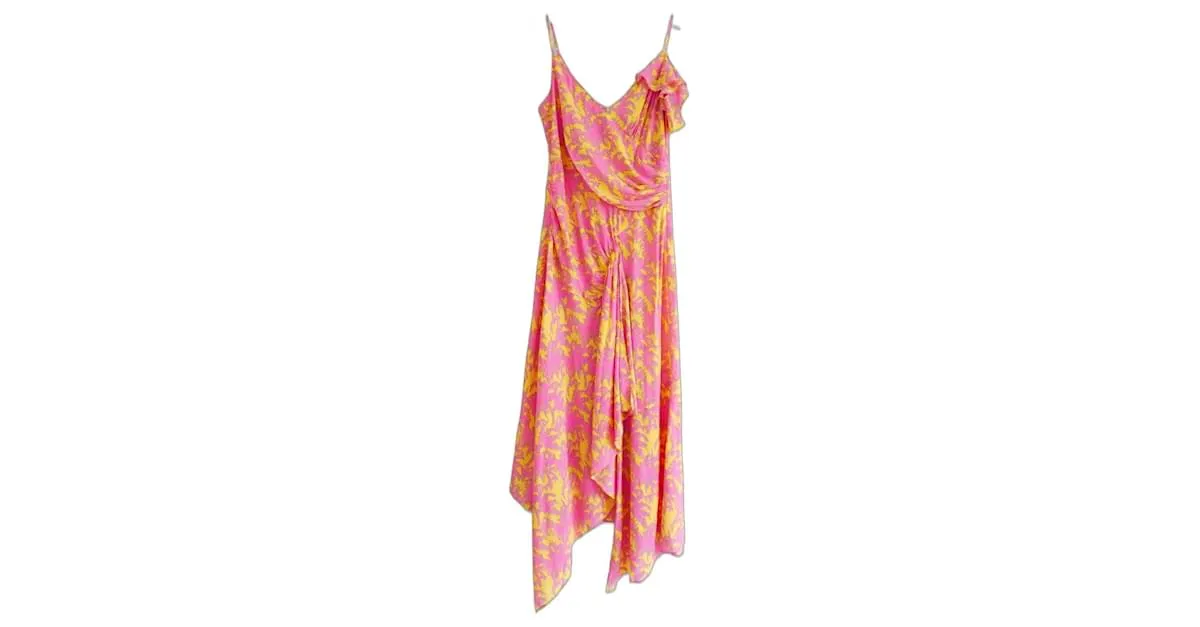 Vestido Irene de Diane Von Furstenberg Rosa Amarillo 