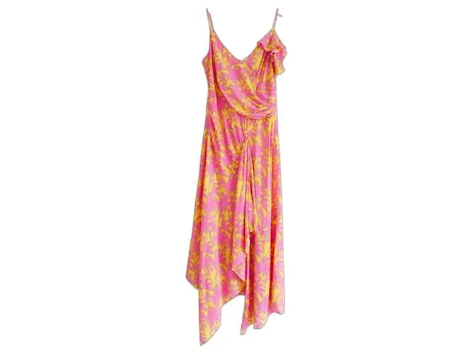 Vestido Irene de Diane Von Furstenberg Rosa Amarillo 