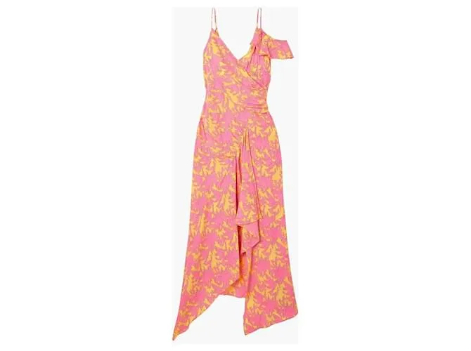Vestido Irene de Diane Von Furstenberg Rosa Amarillo 