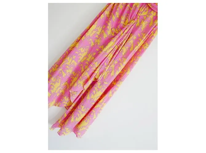 Vestido Irene de Diane Von Furstenberg Rosa Amarillo 