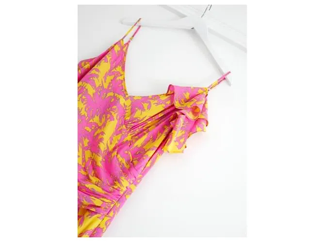 Vestido Irene de Diane Von Furstenberg Rosa Amarillo 