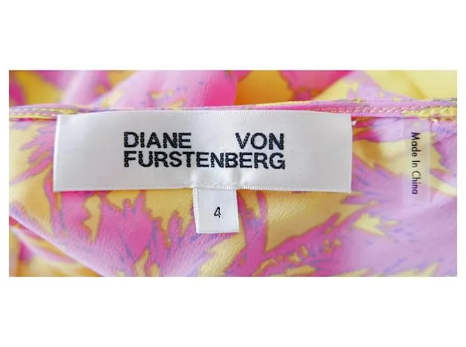 Vestido Irene de Diane Von Furstenberg Rosa Amarillo 