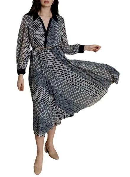 Vestido Naf Naf Geo azul para mujer