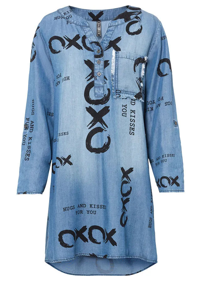 Vestido vaquero Azul vaquero estampado