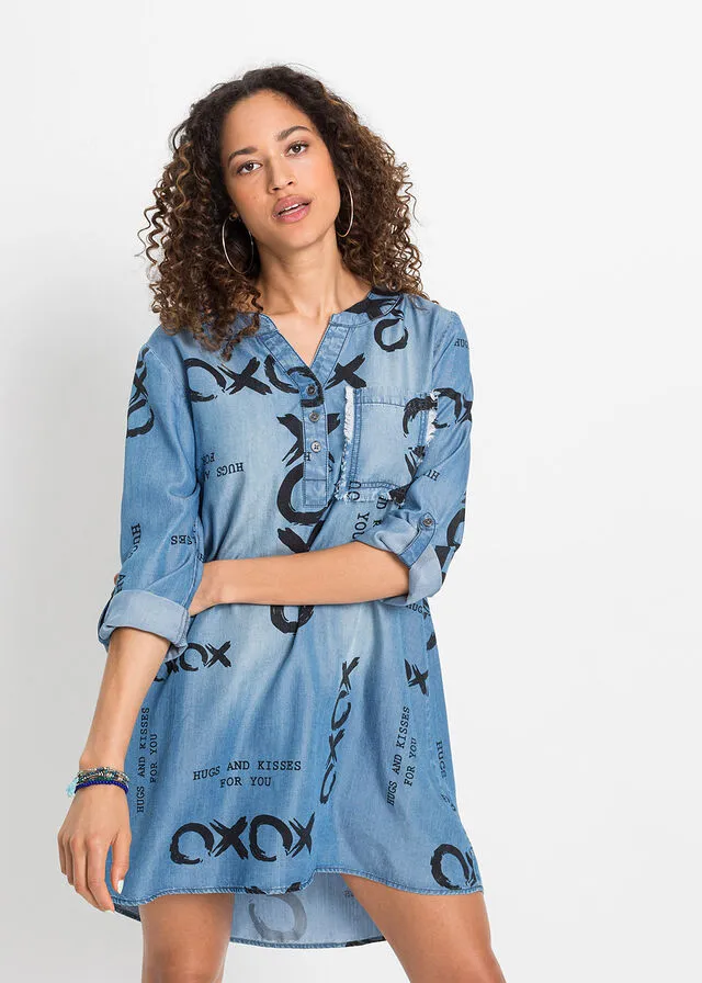 Vestido vaquero Azul vaquero estampado