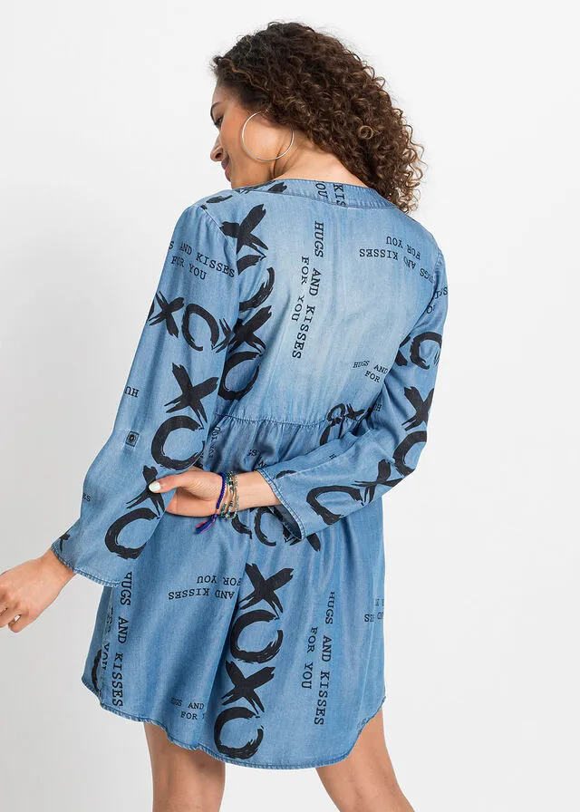Vestido vaquero Azul vaquero estampado