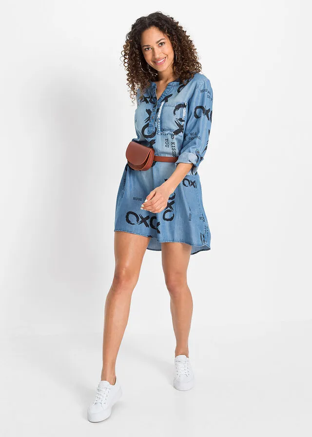 Vestido vaquero Azul vaquero estampado