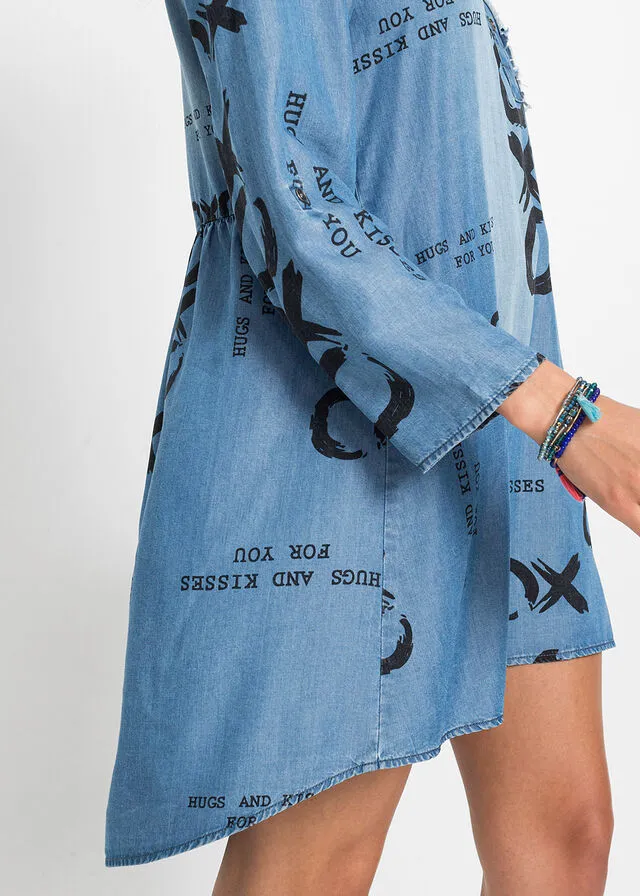 Vestido vaquero Azul vaquero estampado