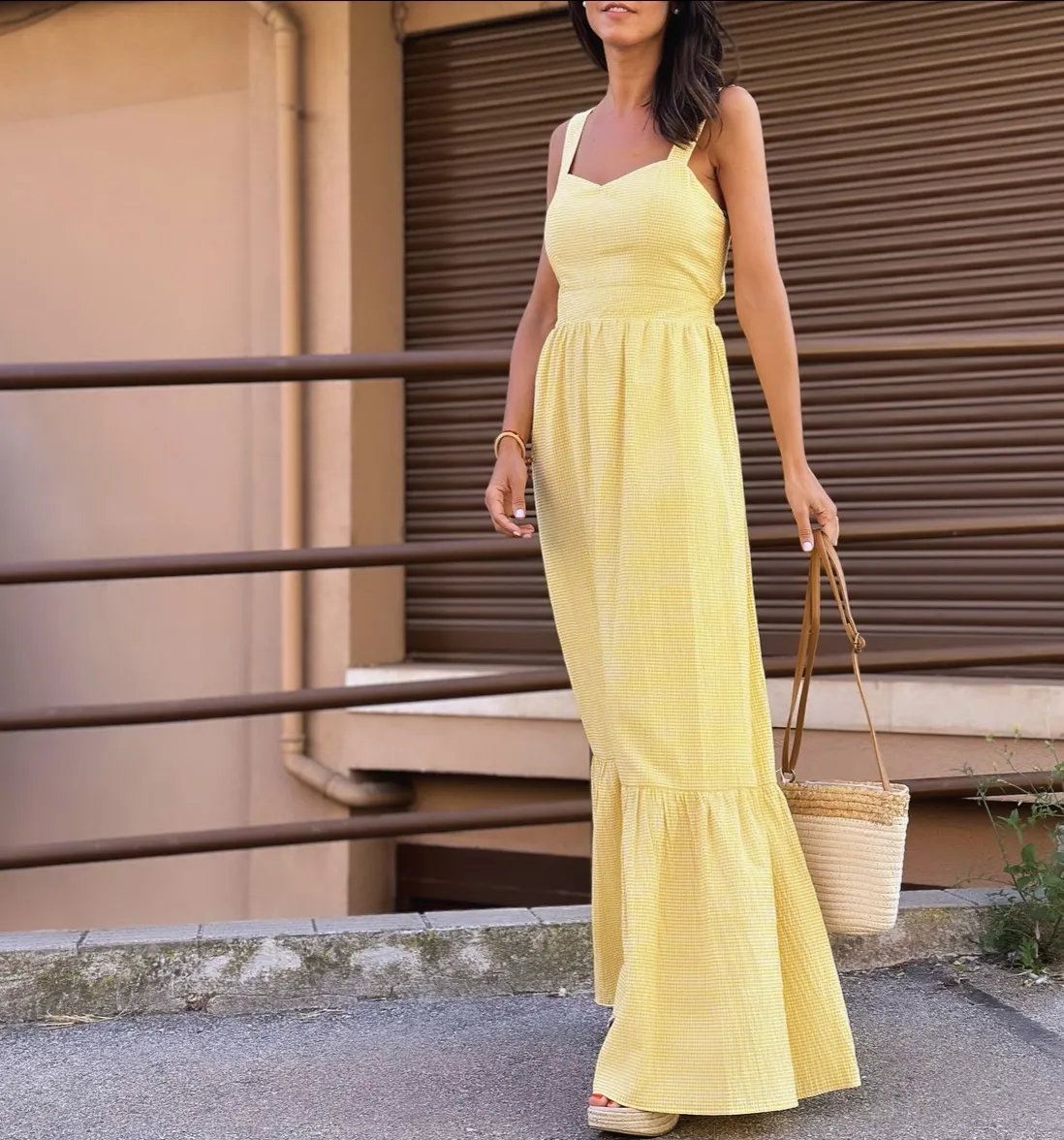Vestido Vichy Erika Amarillo
