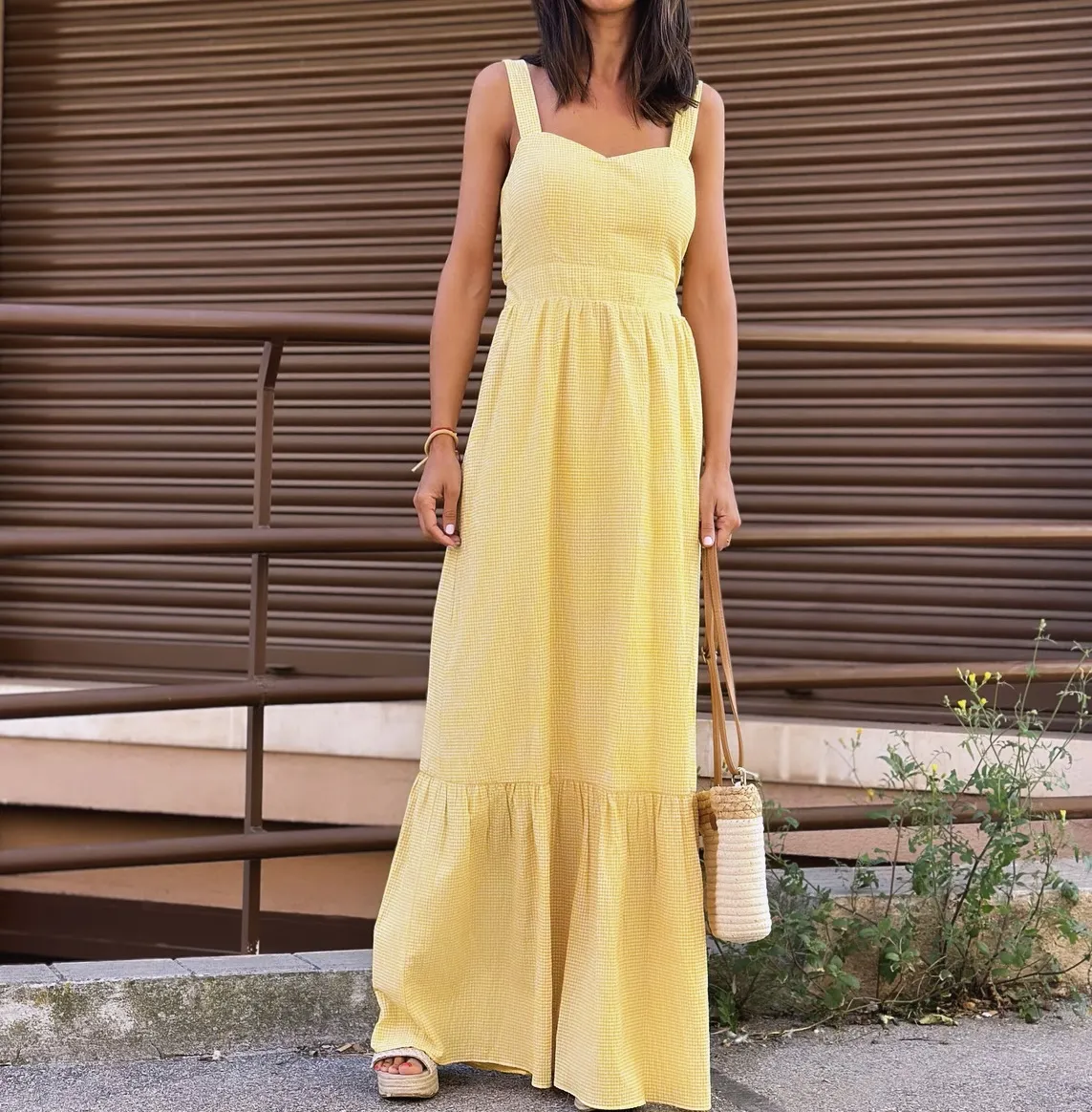 Vestido Vichy Erika Amarillo