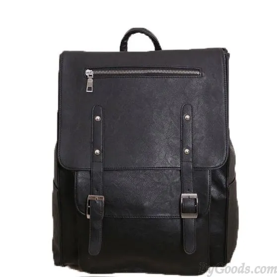 Vintage British Autumn College Rucksack Leather Schoolbag Backpack 