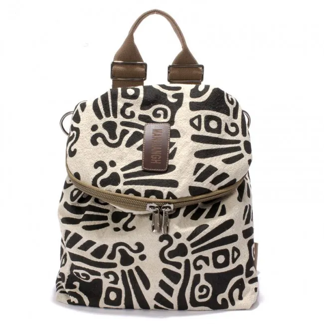 Vintage Literary Totem Printed Multifunction Backpack Shoulderbag Travel Backpack