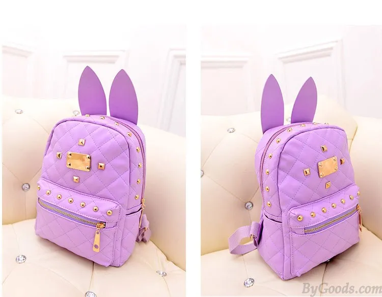 Vintage Punk Style  Bunny Ears Rivet Backpack