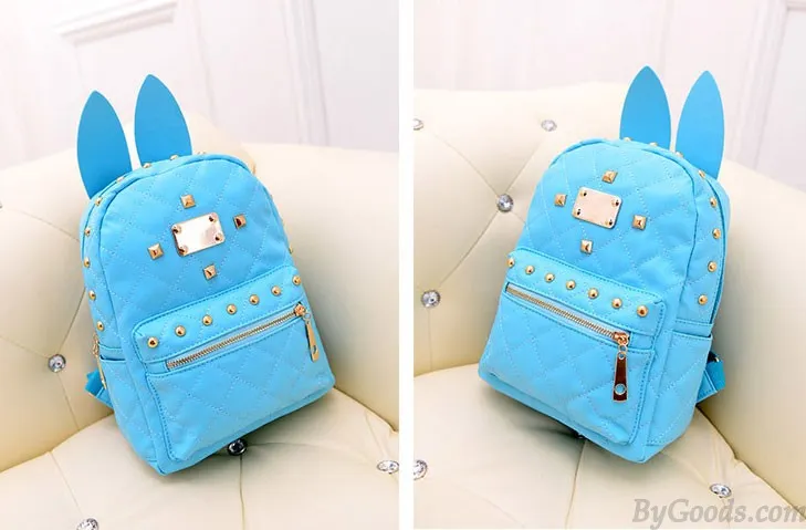 Vintage Punk Style  Bunny Ears Rivet Backpack