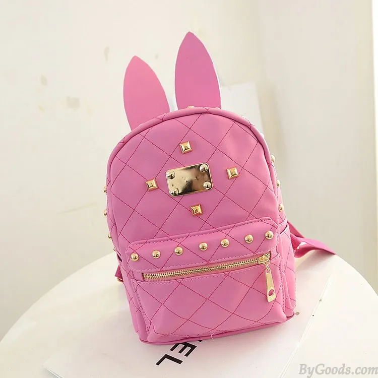Vintage Punk Style  Bunny Ears Rivet Backpack