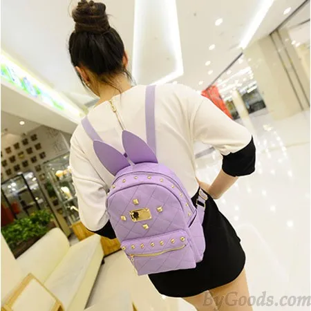 Vintage Punk Style  Bunny Ears Rivet Backpack