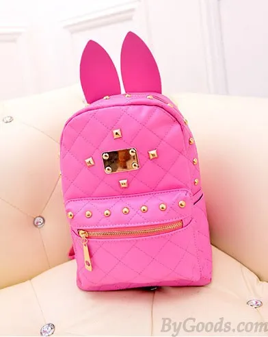 Vintage Punk Style  Bunny Ears Rivet Backpack