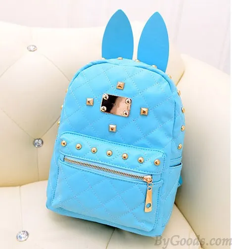 Vintage Punk Style  Bunny Ears Rivet Backpack