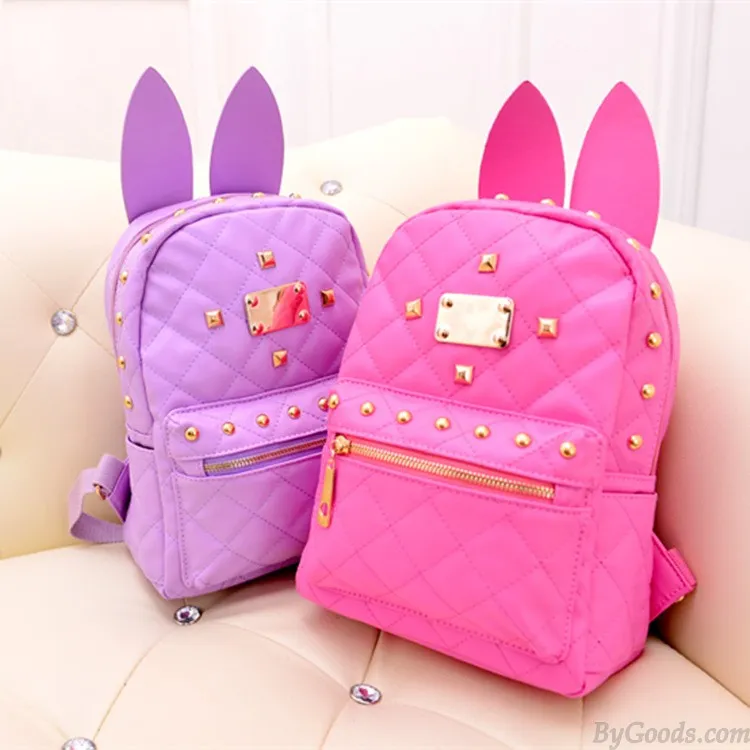 Vintage Punk Style  Bunny Ears Rivet Backpack