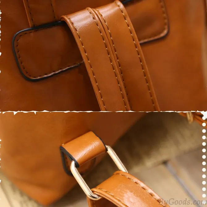  Vintage Style PU Leather Bow Backpack