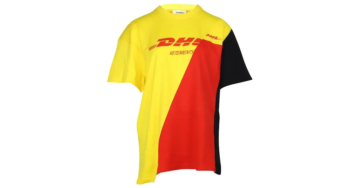 Vêtements Camiseta Vetements x DHL de algodón amarillo 